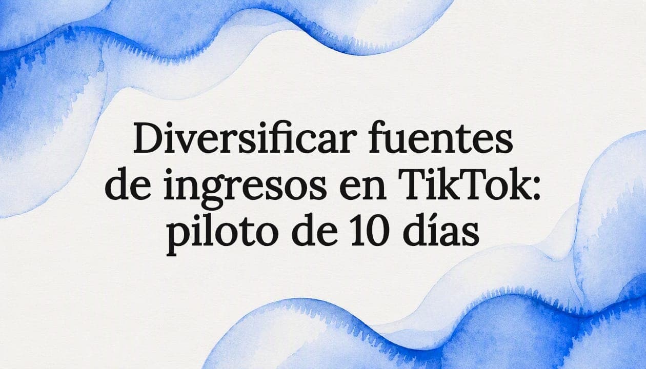 Diversificar fuentes de ingresos en TikTok: piloto de 10 días