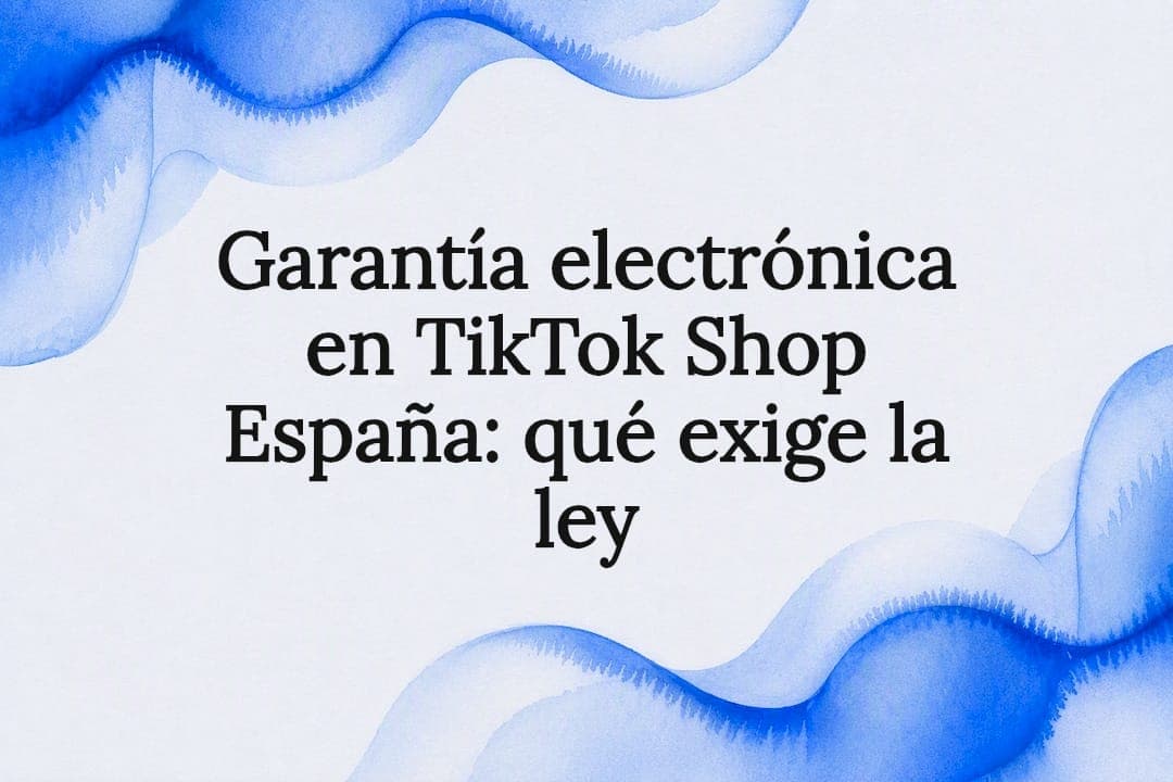 Garantía electrónica en TikTok Shop España: qué exige la ley